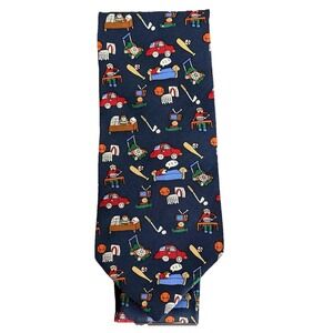 Save the Children Artwork 100% Silk Neck Tie‎ Navy Blue Vintage